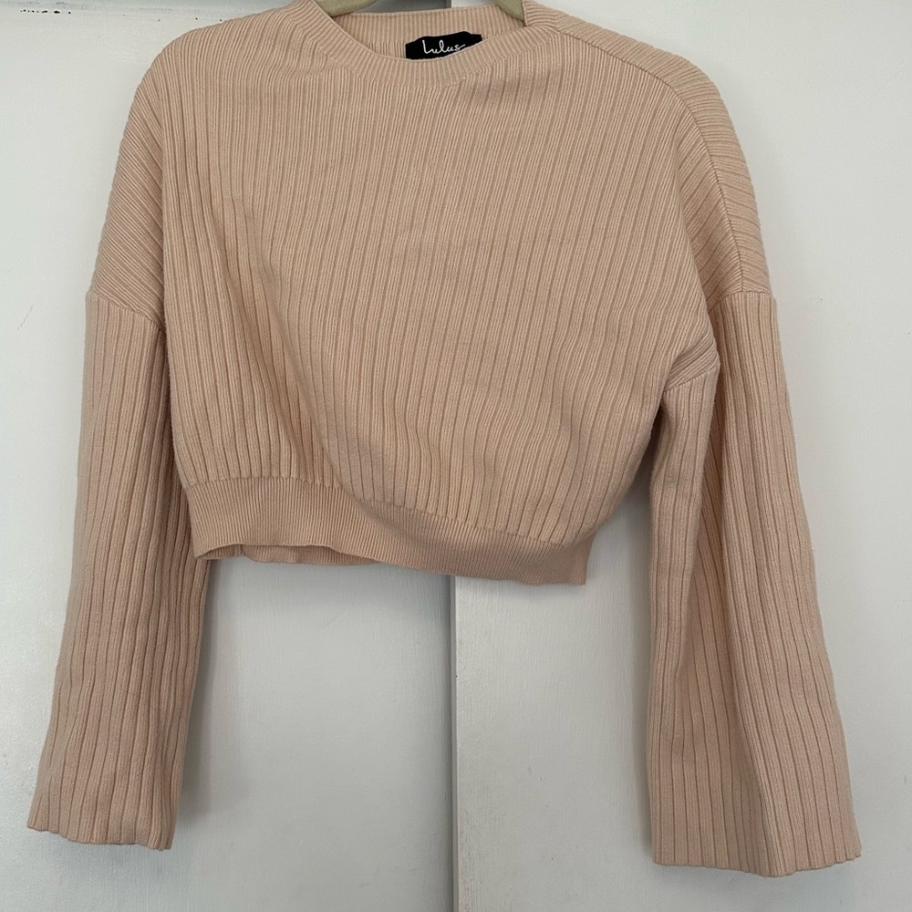 Lulu's Creme Crop Top Sweater